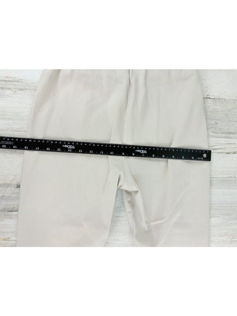 Ann Mashburn Faye Flare Cropped Pants Womens M Khaki Stretch Pants Natural - Picture 13 of 14